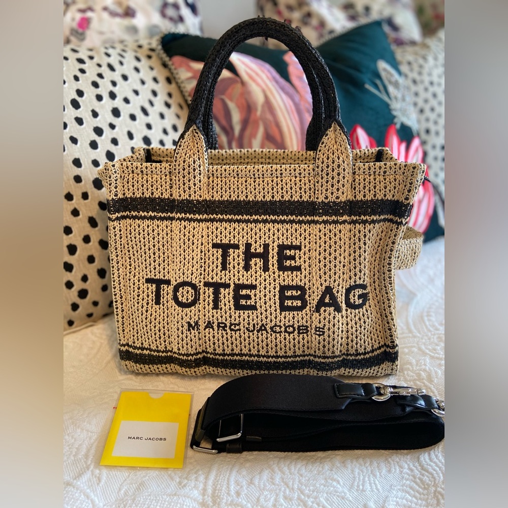 Marc Jacobs The Straw Medium Jacquard Tote Bag Natural